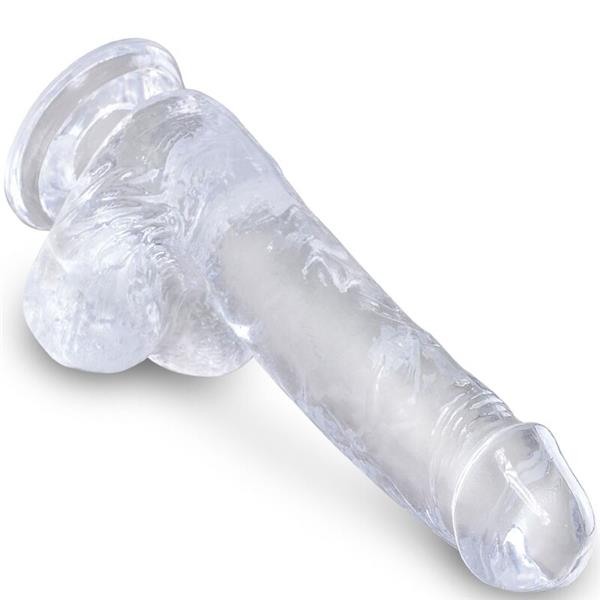 CLEAR REALISTIC PENIS WITH BALLS 13.5 CM TRANSPARENT