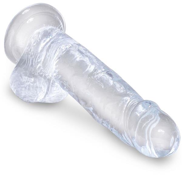 CLEAR REALISTIC PENIS WITH BALLS 15.2 CM TRANSPARENT