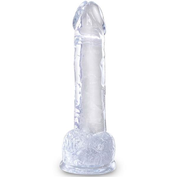 CLEAR REALISTIC PENIS WITH BALLS 15.2 CM TRANSPARENT