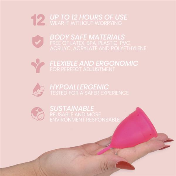 MENSTRUAL CUP MEDICAL GRADE SILICONE - SIZE S