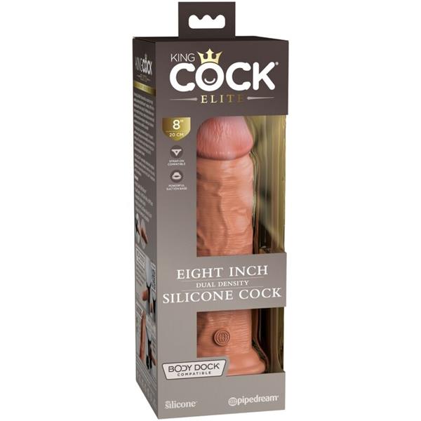 ELITE REALISTIC SILICONE DILDO 20.3 CM CARAMEL