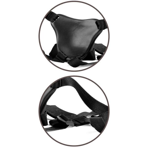 ELITE DELUXE PRILAGODLJIVI HARNESS KIT OBROČ Z MODRIMI IN DILDOM 20.3 CM