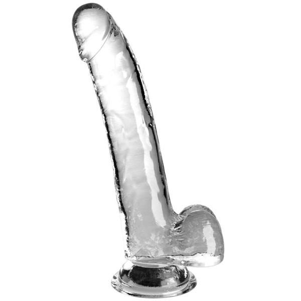 PROZIRNI DILDO S TESTISIMA 20.3 CM PROZIRNI