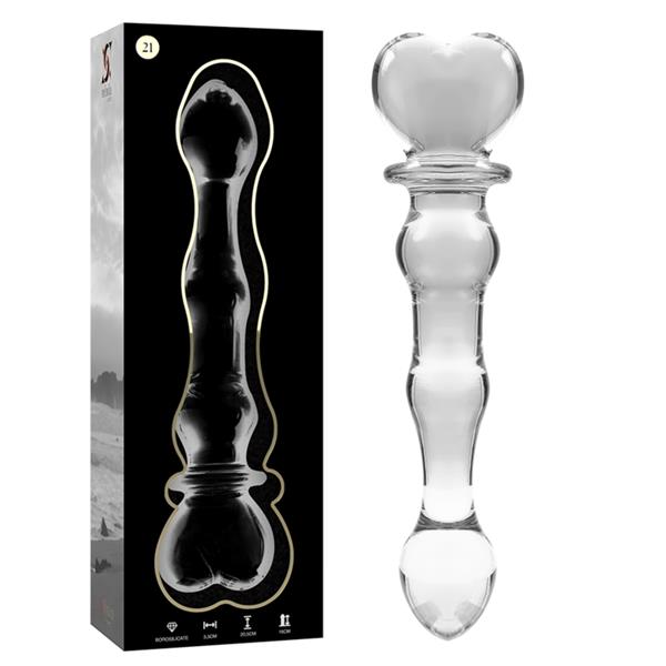 MODEL 21 DILDO BOROSILICATE GLASS CLEAR 20.5 CM -O- 3.5 CM