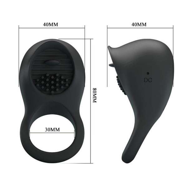 VIBRATING PENIS RING WITH BLACK TONGUE