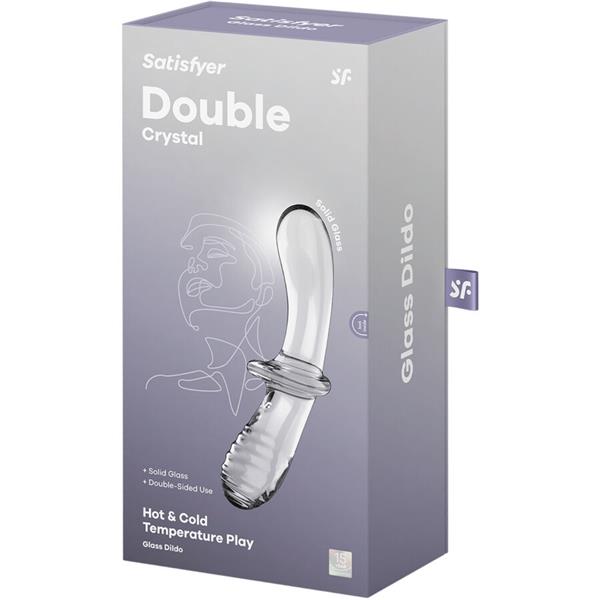 DOUBLE CRYSTAL DILDO TRANSPARENT