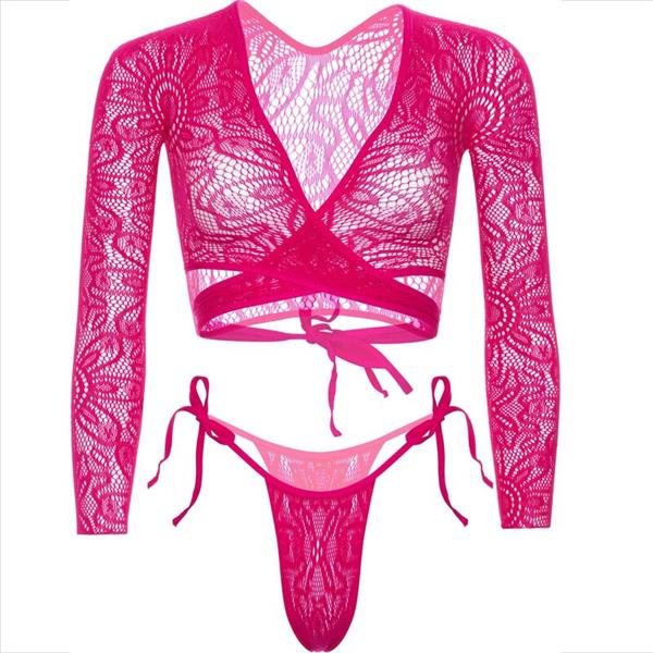 ČIPKASTA KRAJŠA MAJICA S TANGICAMI