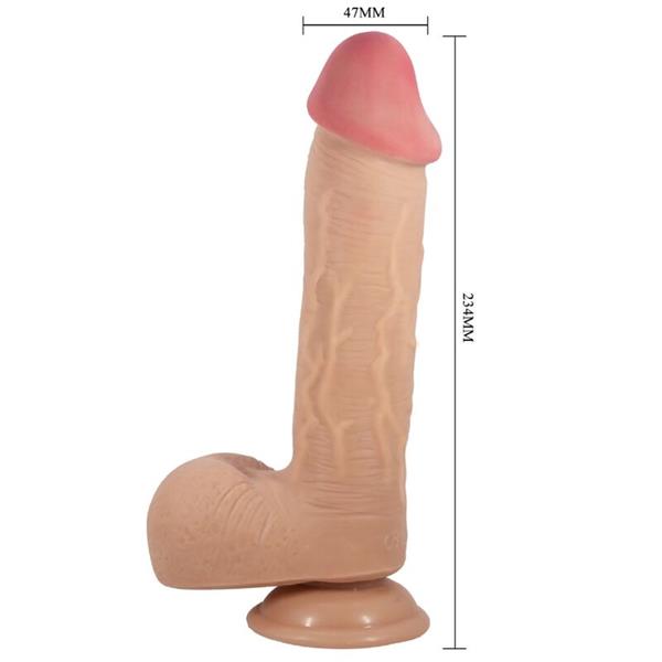 SLIDING SKIN SERIJA REALISTIČNI DILDO S USISNOM ČAŠOM FLESH 23.4 CM