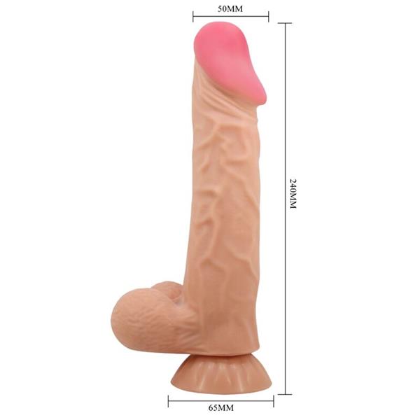 SLIDING SKIN SERIES REALISTIČNI DILDO S SLIDE SKIN SESALNO SKODELCO DALJINSKO UPRAVLJANJE MESO 24 CM