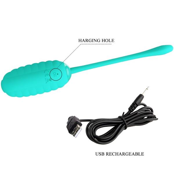 KIRK RECHARGEABLE VIBRATING EGG AQUA GREEN