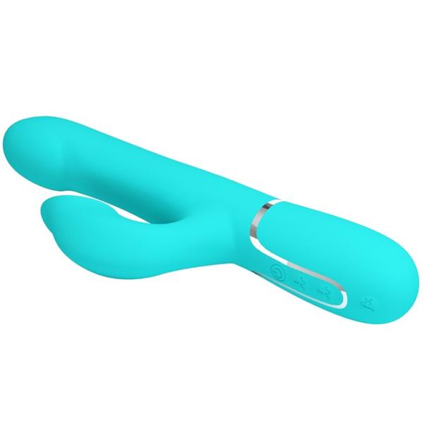 RABBIT VIBRATOR PEARLS AQUA GREEN