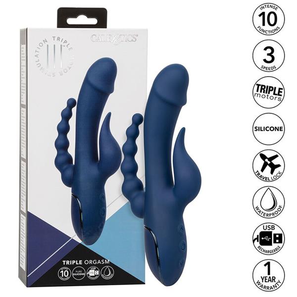 VIBRATOR TRIPLE ORGASM BLUE