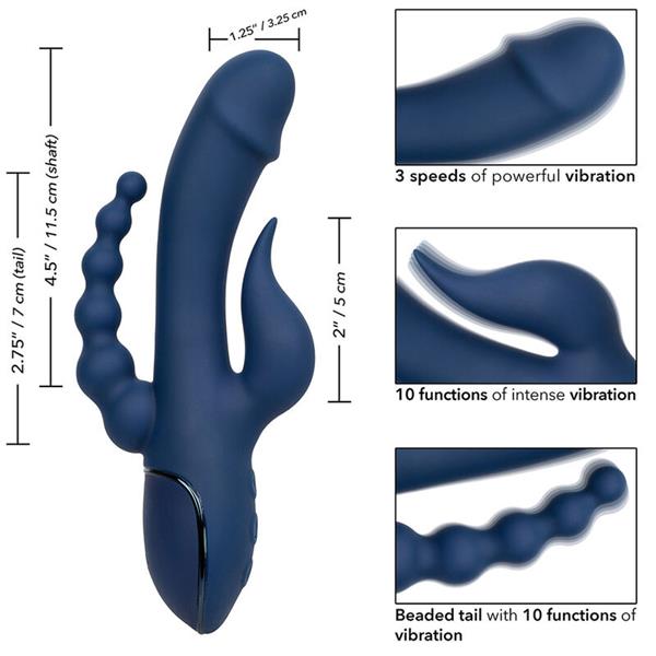 VIBRATOR TRIPLE ORGASM BLUE
