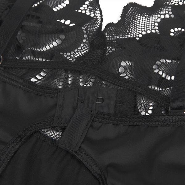 BABYDOLL Z CVETLIČNIM MOTIVOM ČRNA S/M