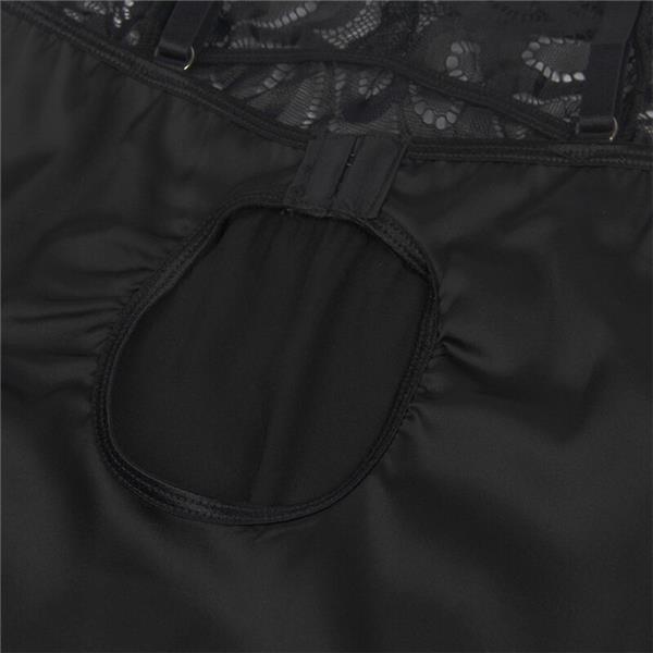 BABYDOLL Z CVETLIČNIM MOTIVOM ČRNA S/M