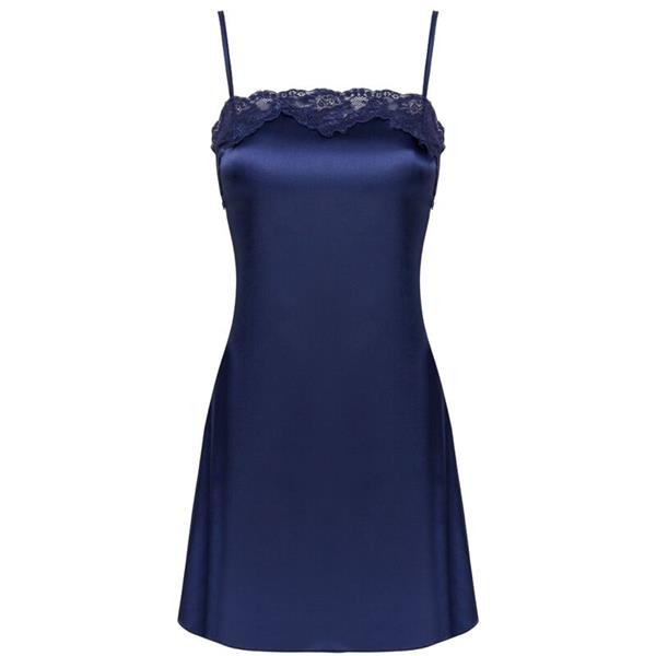 JACQUELINE LC 90249 DRESSING GOWN + SHIRT + PANTY NAVY BLUE S/M