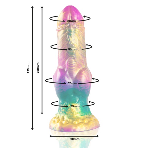 IRIS DILDO WITH RAINBOW TESTICLES OF PLEASURE