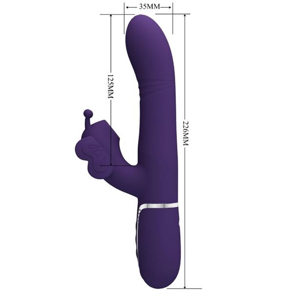 MULTIFUNCTION RABBIT VIBRATOR 4 IN 1 BUTTERFLY PURPLE