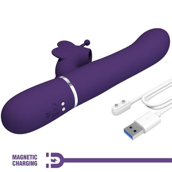 MULTIFUNCTION RABBIT VIBRATOR 4 IN 1 BUTTERFLY PURPLE