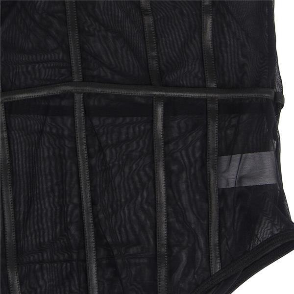 ČRN BODI S KOVINSKIMI TRAKOVI S/M