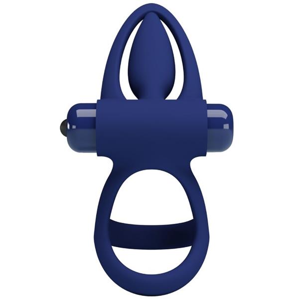 MAT DOUBLE RING WITH VIBRATION & STIMULATOR BLUE