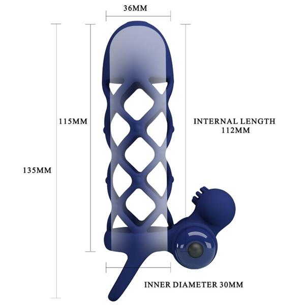 GIANN VIBRATOR RING WITH SILICONE SHEATH BLUE