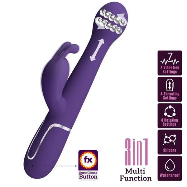 DEJON RABBIT VIBRATOR 3 U 1 MULTIFUNKCIJA LJUBIČASTA