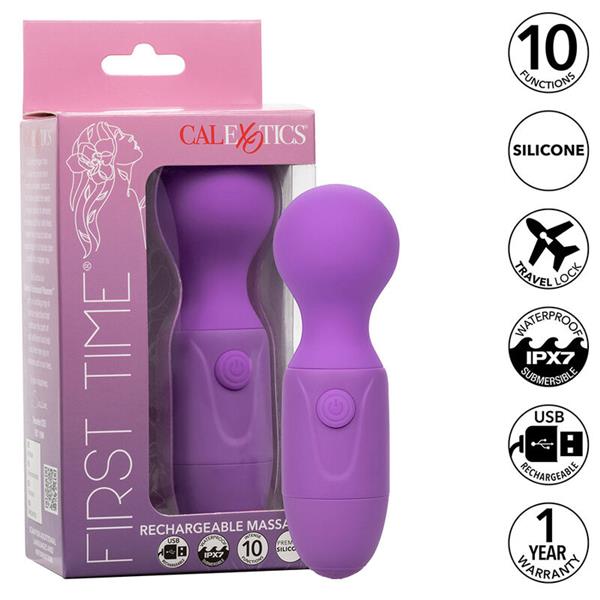 FIRST TIME RECHARGEABLE MASSAGER 10 VIBRATIONS PURPLE