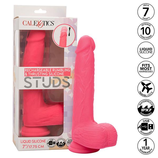STUDS REALISTIC VIBRATOR 10 VIBRATIONS PINK