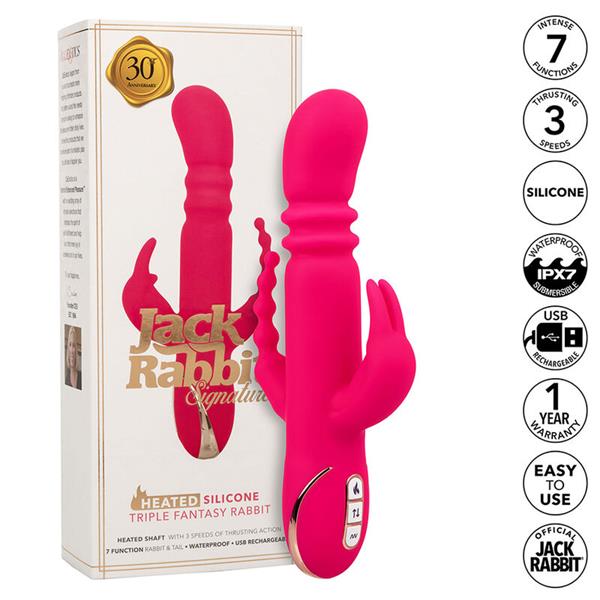 JACK FANTASY TRIPLE HEATED VIBRATOR RABBIT PINK