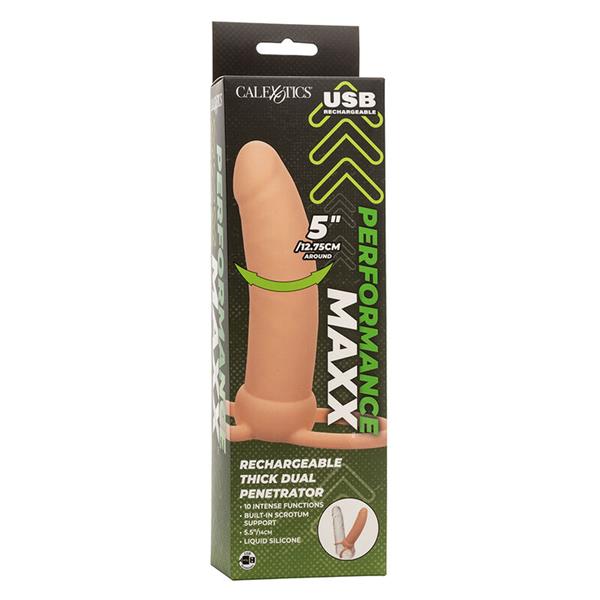 MAXX THICK DUAL PENETRATOR 10 VIBRATIONS FLESH