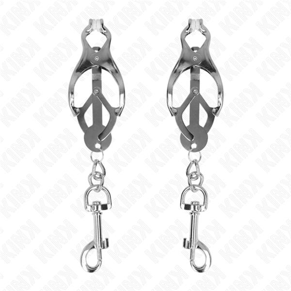 JAPANESE CLOVER NIPPLE CLAMPS WITH HOOKS SILVER