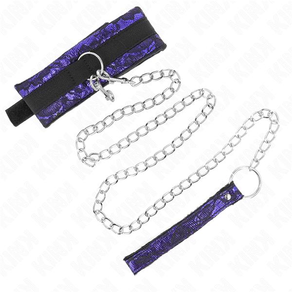 KRATKA VELVET ČIPKANA OVRATNICA S POJASOM 105 CM S NYLON TRIMOM 44 X 5.5 CM