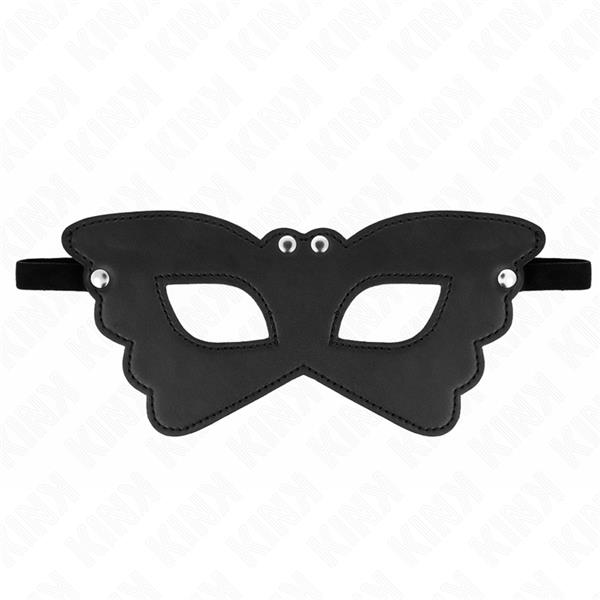 BUTTERFLY SHAPED LEATHERETTE MASK 20 x 9 CM