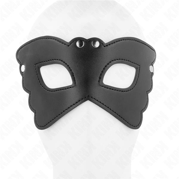 BUTTERFLY SHAPED LEATHERETTE MASK 20 x 9 CM