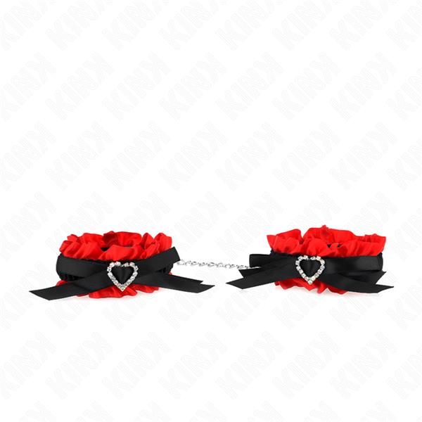 LACE ELASTIC WRIST RESTRAINTS RED HEART DETAILS ADJUSTABLE 22-35 CM
