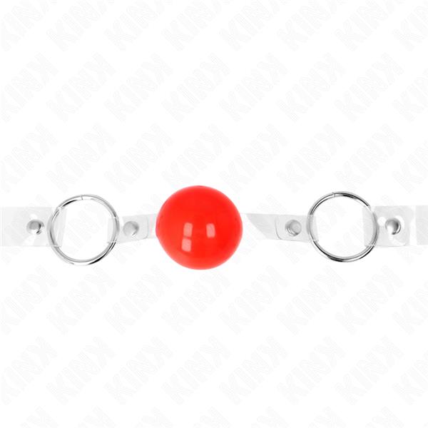 RED TRANSPARENT PVC BALL 4 CM GAG ADJUSTABLE
