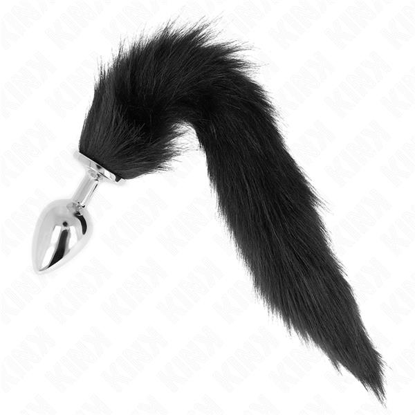 ANAL PLUG SIZE L 10 X 4 CM WITH SYNTHETIC TAIL 40 CM BLACK