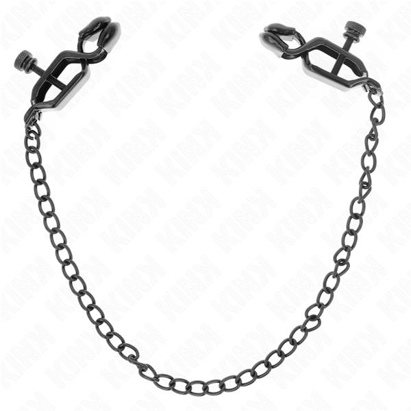 FLAT CHAIN NIPPLE CLAMPS BLACK 30 CM