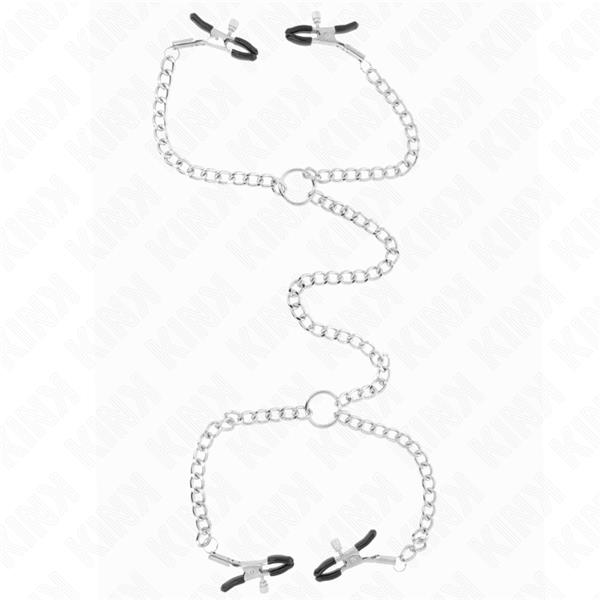 4 CHAIN NIPPLE CLAMPS 32 CM WITH LITTLE CHAINS 14 CM