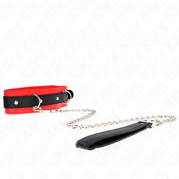 BASIC MODEL COLLAR WITH LEASH 65 CM MODEL 3 RED 53 X 5 CM