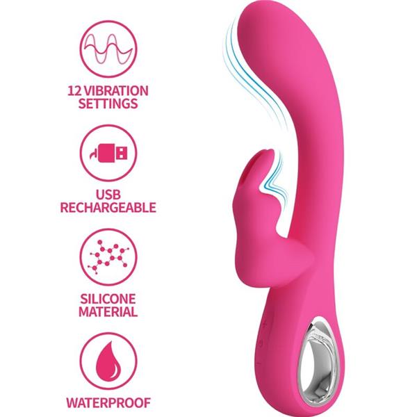 NOVAK RABBIT VIBRATOR 12 VIBRATIONS PINK