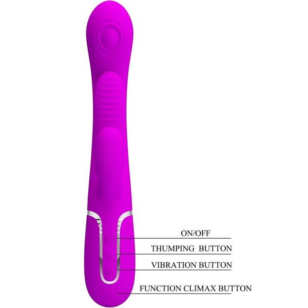 SHANIA TRIPLE RABBIT VIBRATOR MULTIFUNCTION PINK