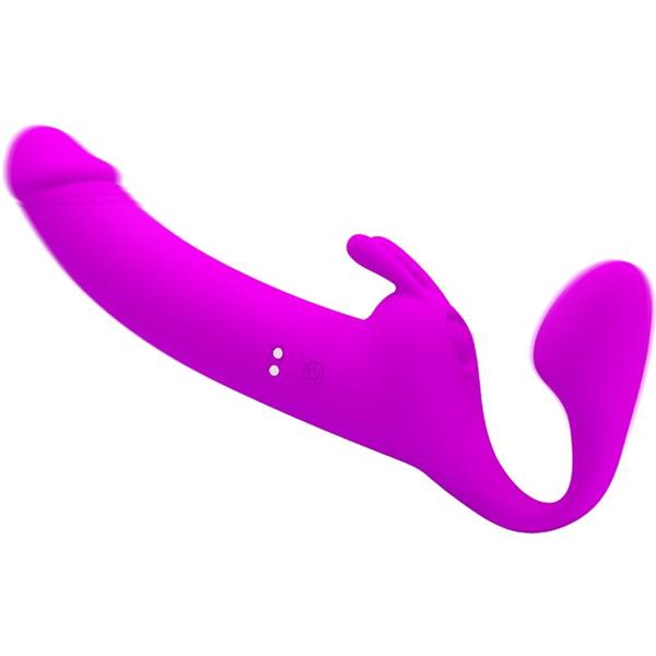 ZANINI STRAPLESS STRAP-ON 10 VIBRATIONS PURPLE