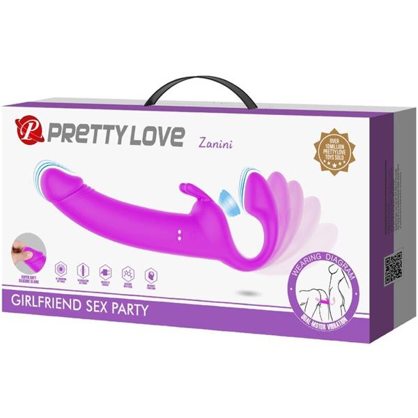 ZANINI STRAPLESS STRAP-ON 10 VIBRATIONS PURPLE