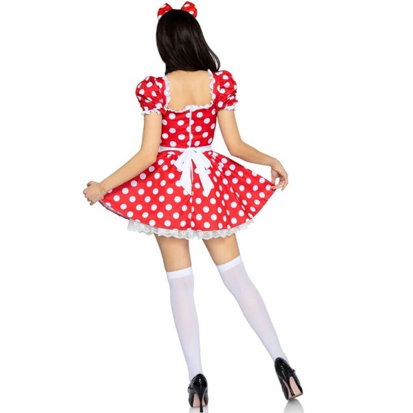 POLKA DOT DRESS + HEADBAND RED/WHITE S