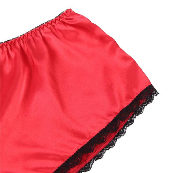 953898 SILK AND LACE NIGHTGOWN + PANTIES RED S/M