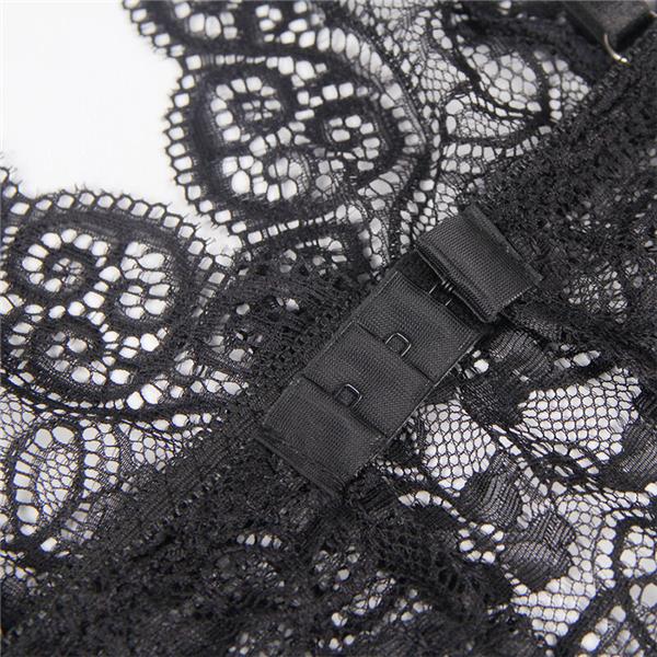 953911 SILK AND LACE NIGHTGOWN + PANTIES BLACK S/M