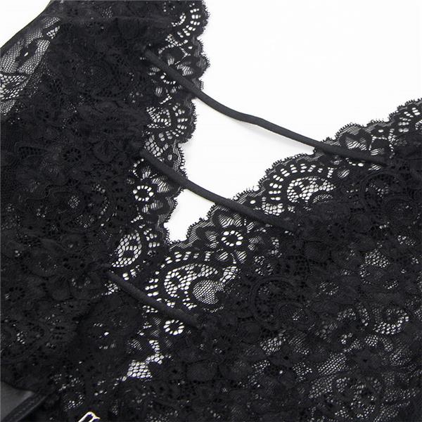 954390 SEXY BODY WITH GARTER BELT BLACK L/XL