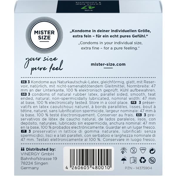 CONDOMS SIZE XS 47 MM (3 UNITS)